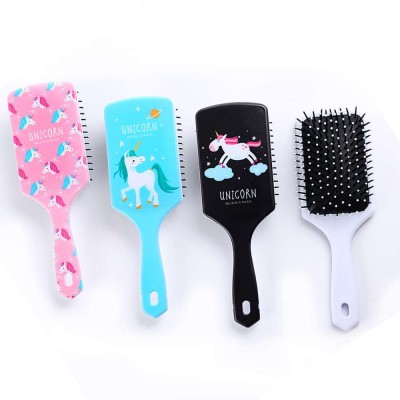 Custom hair brush plastic massage and anti-static hair brush plastic and cartoon cute hair brush