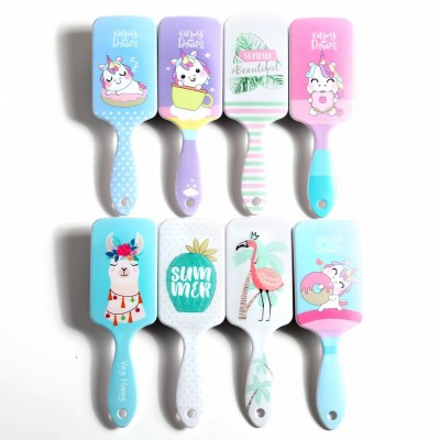 Custom new nylon baby brush hair combs plastic and large paddle brushes cute kids hairbrush gifts set hair tool wholesale